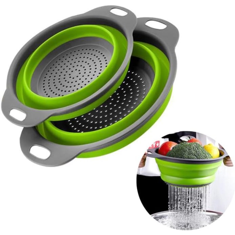 Kitchen Gadgets Store - 1/2 stuks opvouwbare siliconen vergietmand, voor