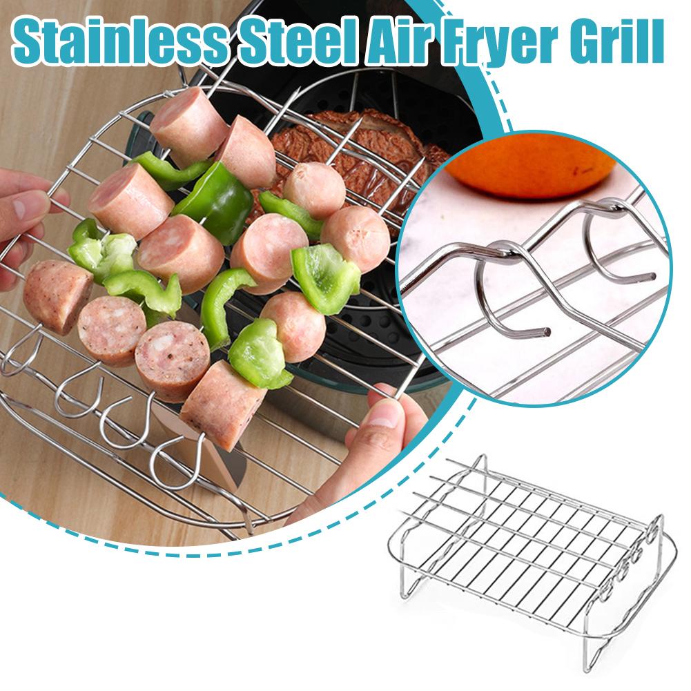 Air Fryer Accessories - Roestvrijstalen luchtfriteuse Barbecue 4-pins elektrische friteuseaccessoires