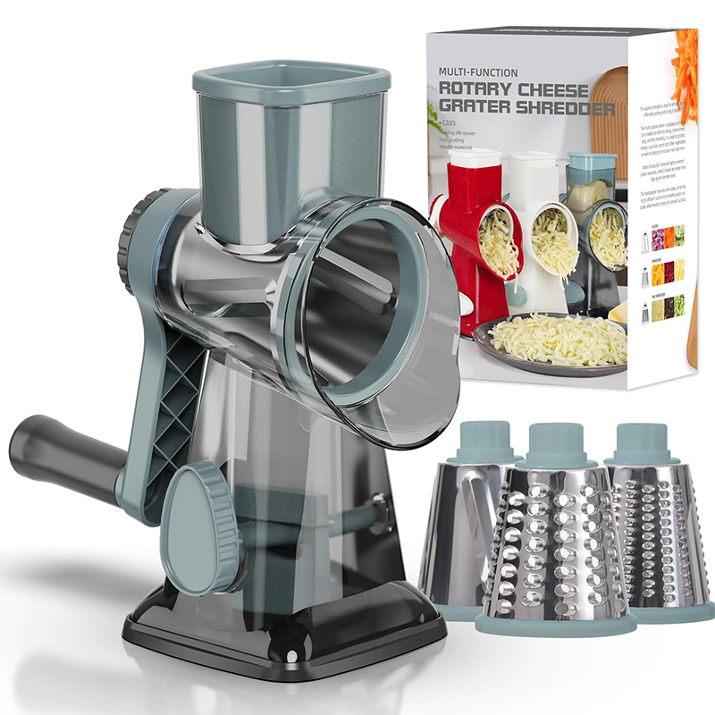 Cheese Grater Box - LMETJMA 3-in-1 Roterende Kaasrasp Veelzijdige Handmatige