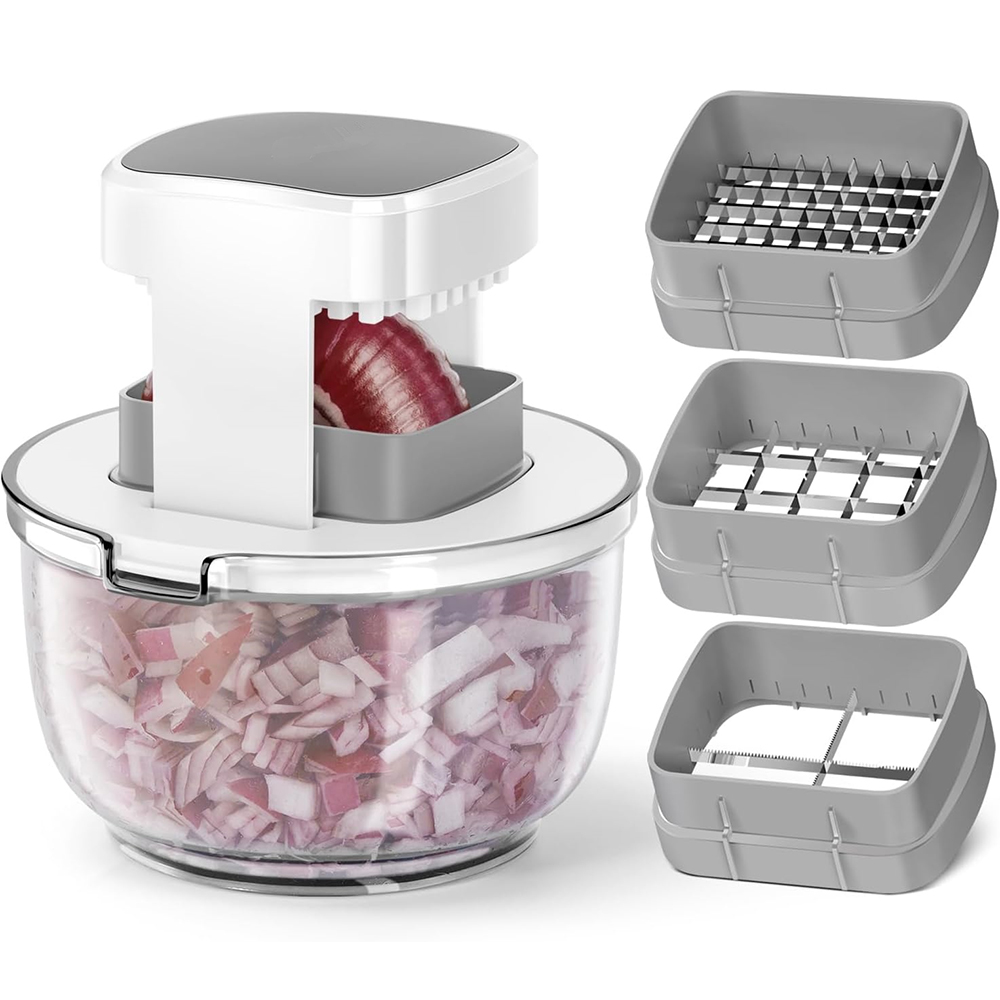 Kitchen Gadgets Luxury - LMETJMA 3-in-1 multifunctionele groentehakker, snijder en