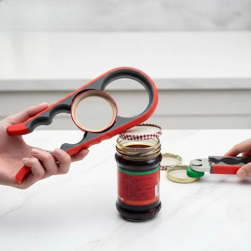 Kitchen Gadgets Jar Openers - Multifunctionele 4-in-1 keukenhulp: potopener, dekselopener, blikopener,