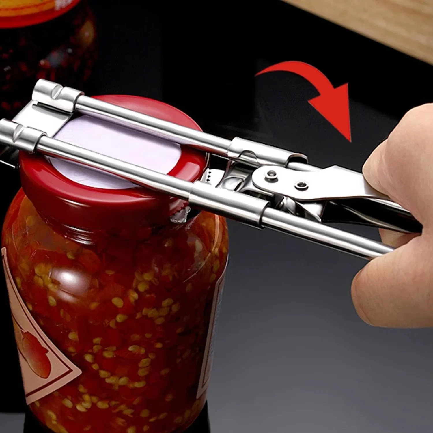 Kitchen Gadgets Jar Openers - Verstelbare roestvrijstalen antislip multifunctionele pot- en