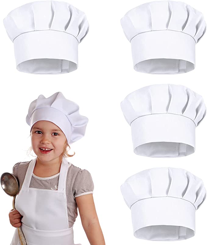 Kitchen Gadgets You Need - 4 stuks witte party petjes kinderkokmuts