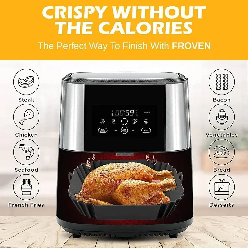 1PC siliconen luchtfriteuseman - Air Fryer Accessories recensie en prijs