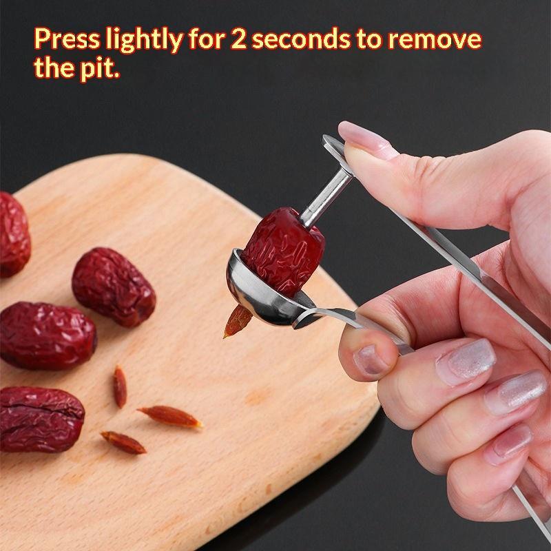 RVS dadelontpitter, rode zaadv - Cherry Pitter Tool recensie en prijs