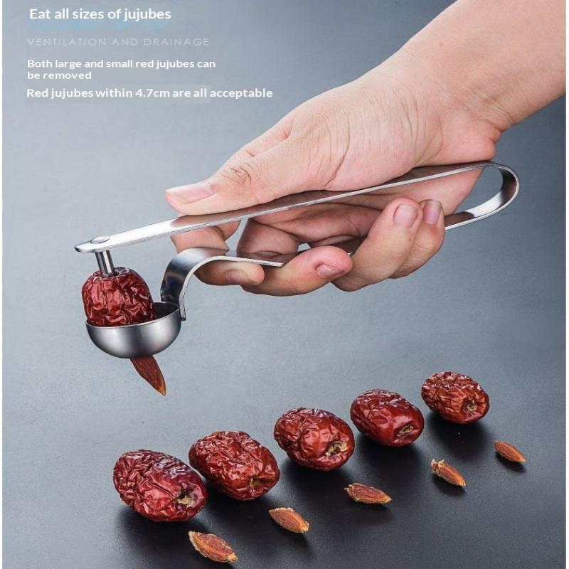 RVS dadelontpitter, rode zaadv - Cherry Pitter Tool recensie en prijs