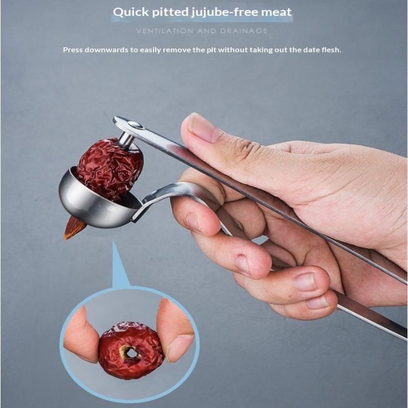 RVS dadelontpitter, rode zaadv - Cherry Pitter Tool recensie en prijs