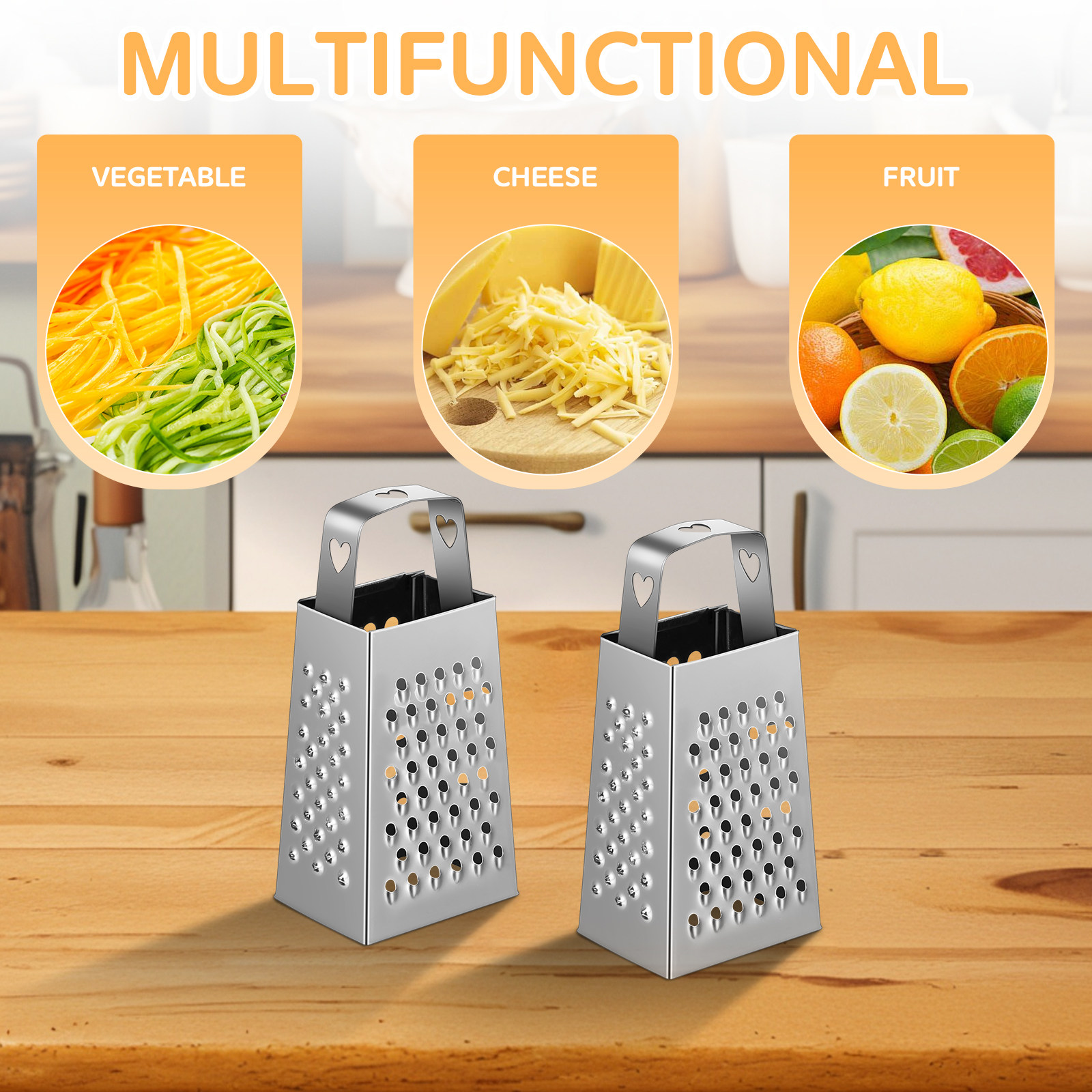 6 Stuks Mini Rvs Kaasrasp Vier - Cheese Grater Box recensie en prijs